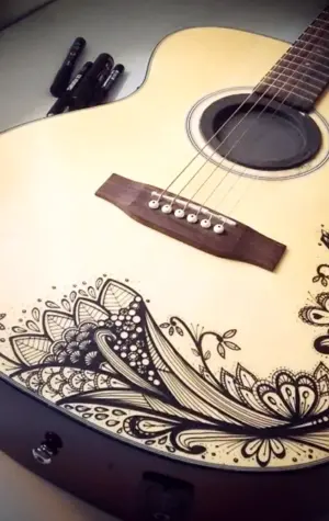 Разрисованные акустические гитары
