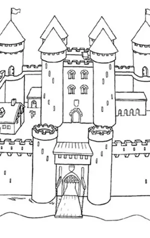 Рисование средневекового замка