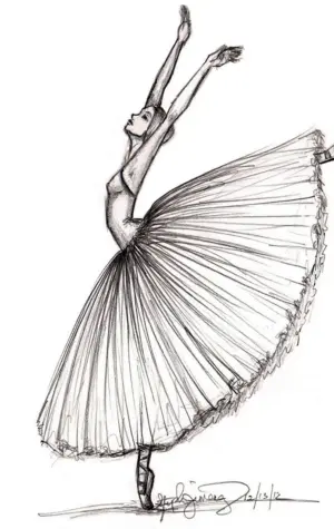 Рисунок балерины для срисовки