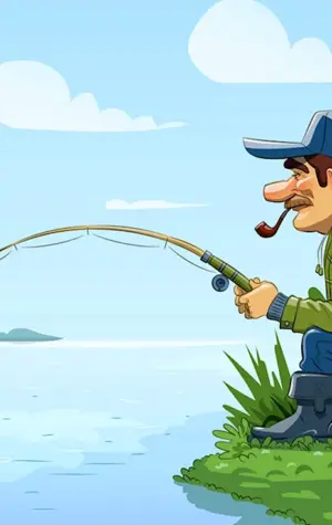 Рыбак с удочкой