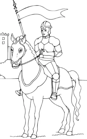 Рыцарь на коне раскраска