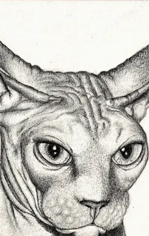 Сфинкс кошка карандашом