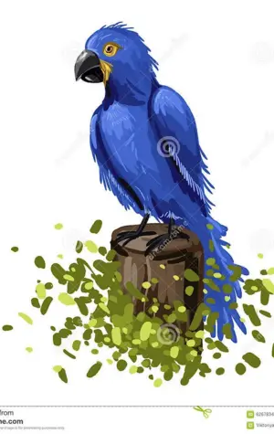Синий попугай вектор
