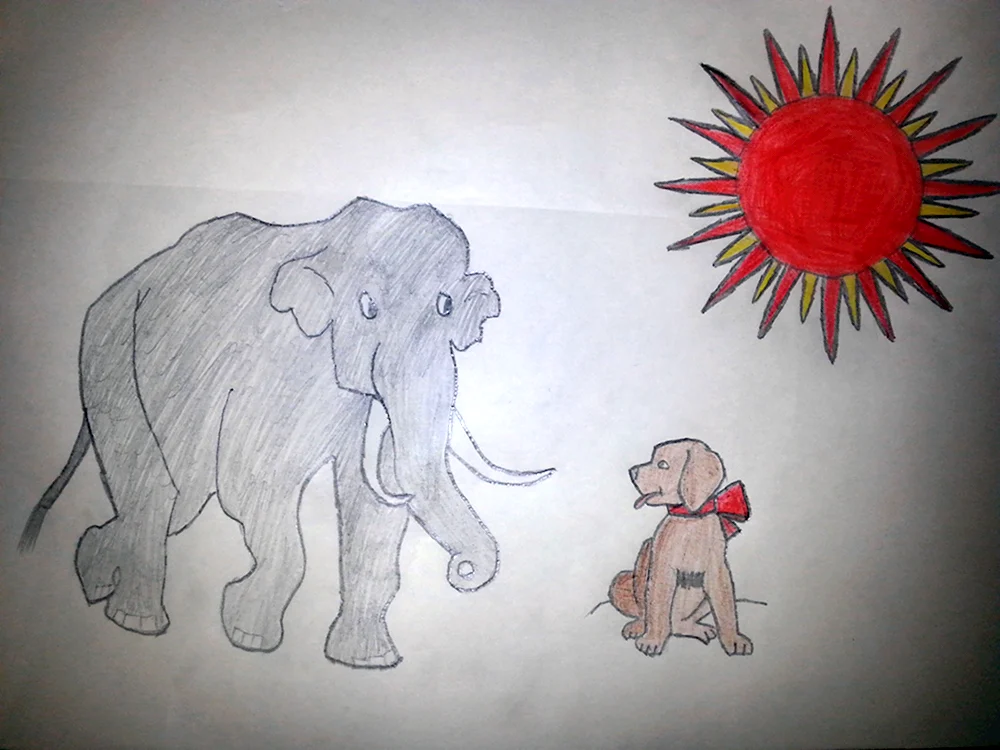 Слон и моська иллюстрации