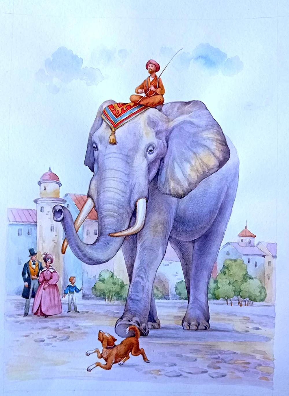 Слон и моська иллюстрации