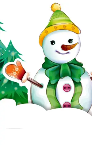 Снеговик с елкой