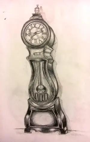 Старинные часы для срисовки