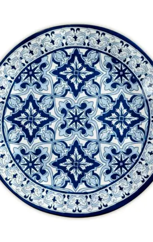 Тарелка обеденная синий орнамент