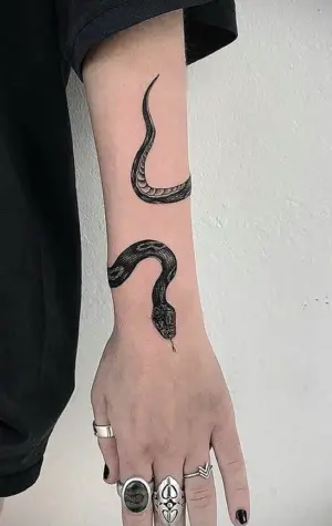 Тату змея на руке