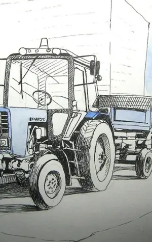 Трактор МТЗ 80 карандашом