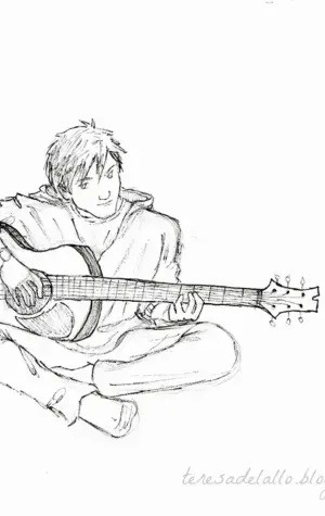 Виктор Цой с гитарой рисунок карандашом