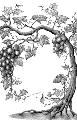 Виноград гравюра
