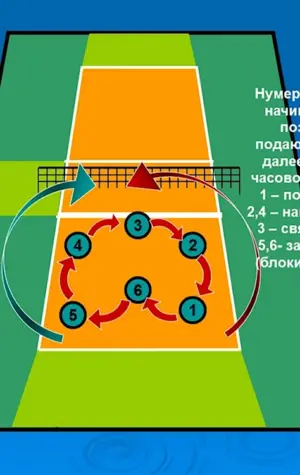 Волейбольная площадка расстановка игроков по зонам