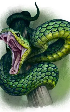 Змея Аспид зеленый