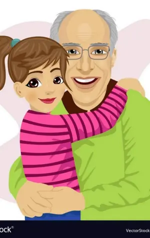 Дедушка и внучка рисунок