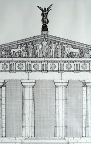 Храм Парфенон карандашом