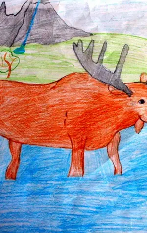 Красота природы животных рисунок для детей Камчатка