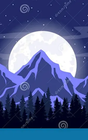 Луна и горы вектор