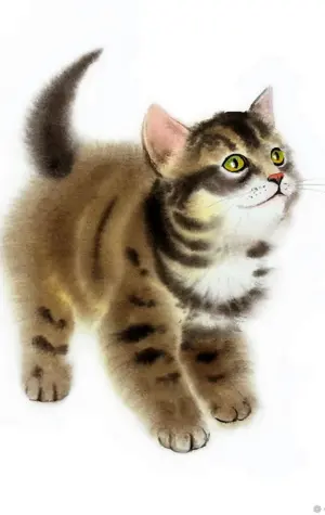 Мультяшный полосатый кот