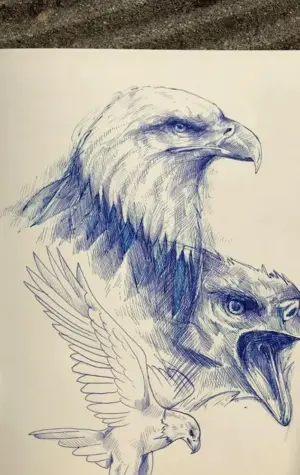 Орел ручкой