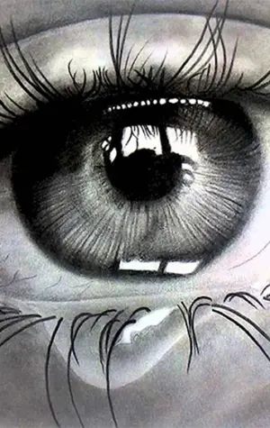 Плачущий глаз карандашом