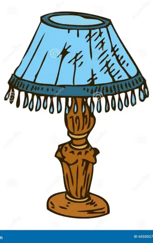 Рисование лампы с абажуром