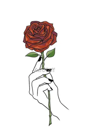 Роза в руке арт
