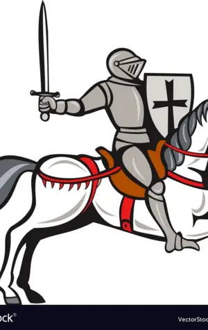 Рыцарь со щитом на коне