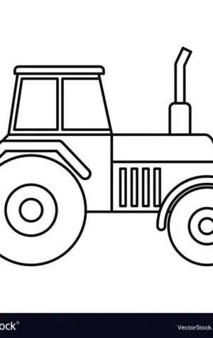 Трактор вид сбоку контур