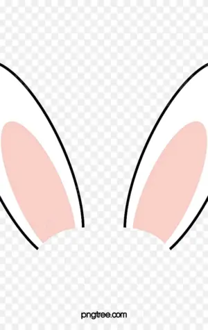 Уши зайца на белом фоне